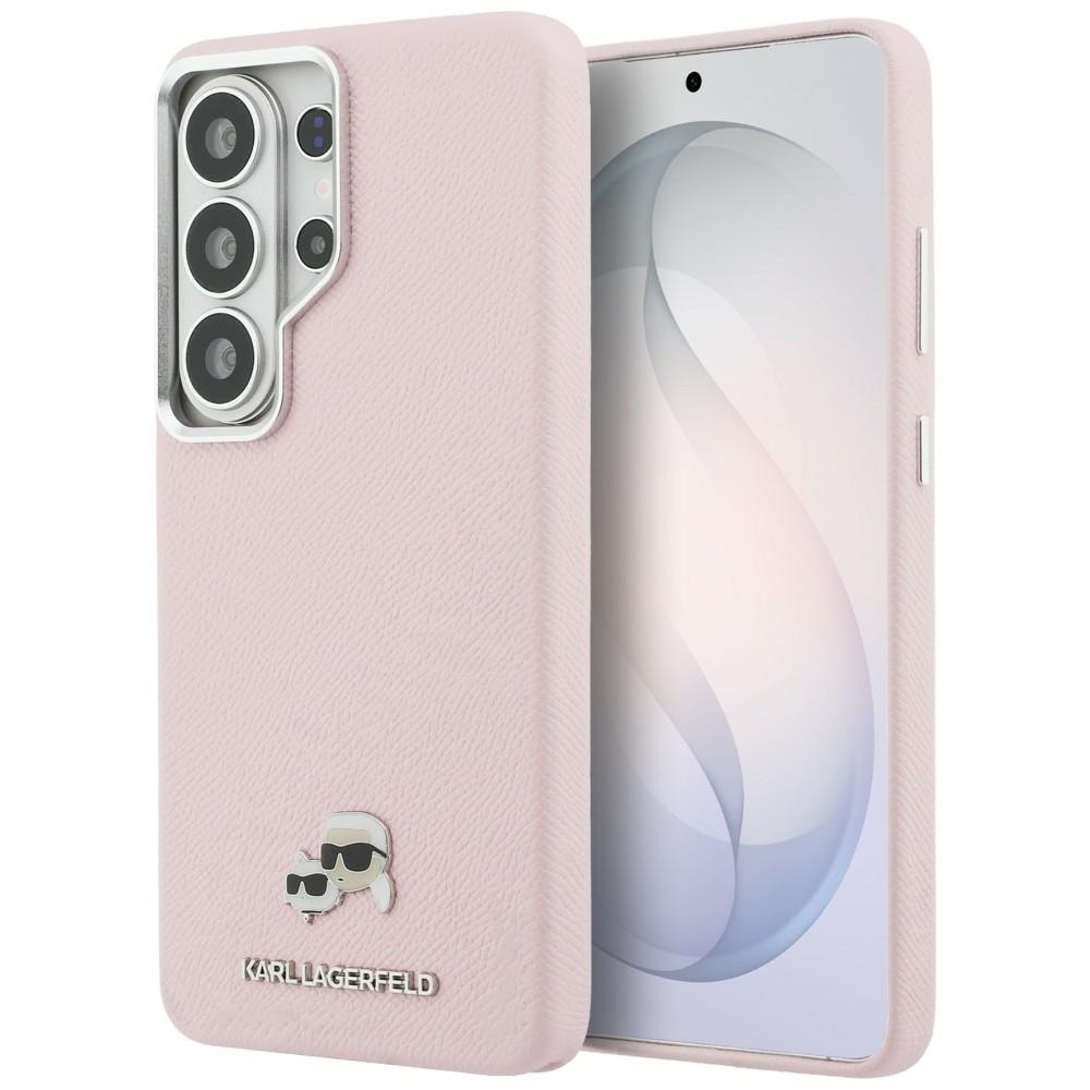 Karl Lagerfeld Saffiano KC Metal Logo MagSafe чехол Samsung Galaxy S26 Ultra - розовый