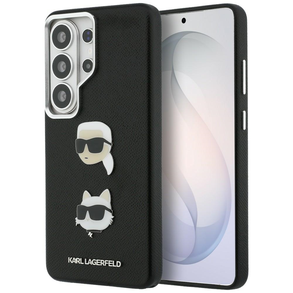 Karl Lagerfeld Saffiano Double Heads Metal Чехол для Samsung Galaxy S26 Ultra - чёрный