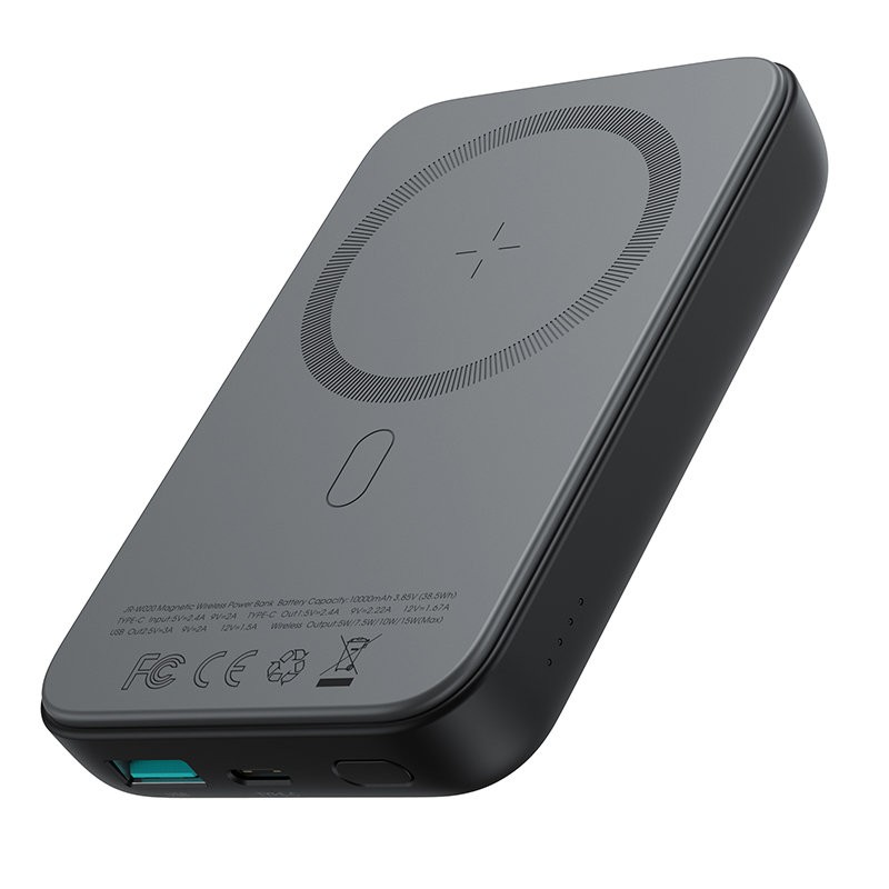 Внешний аккумулятор Joyroom (JR-W020) 10000mAh с беспроводной зарядкой (MagSafe 15W) чёрный