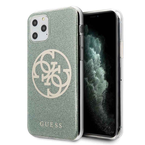 Guess GUHCN65PCUGLKA iPhone 11 Pro Max хаки жёсткий чехол 4G Circle Glitter