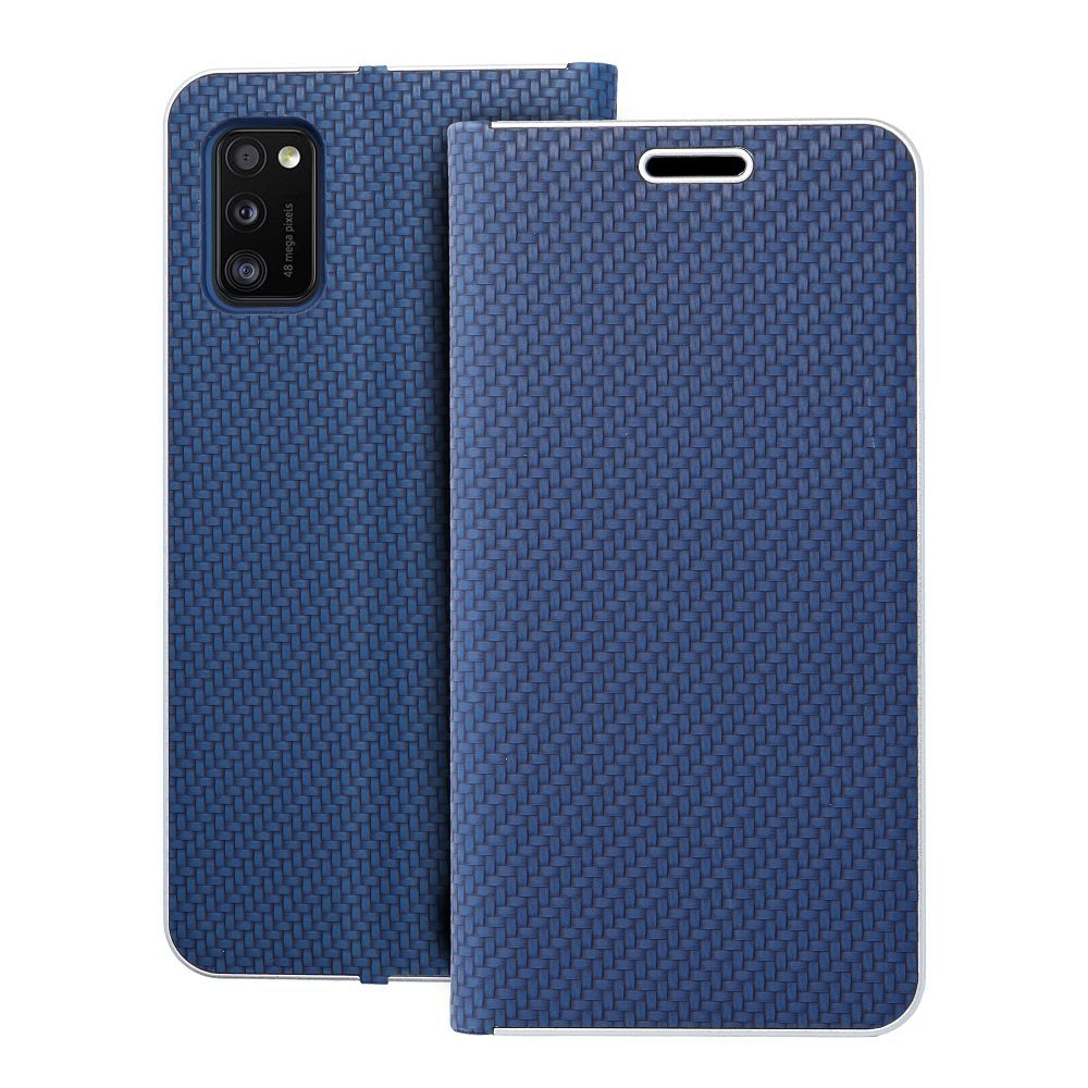 Чехол-книжка для Samsung A41 Luna Book Carbon синий