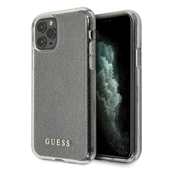 Guess GUHCN65PCGLSI iPhone 11 Pro Max серебряный/серебряный жёсткий чехол Glitter