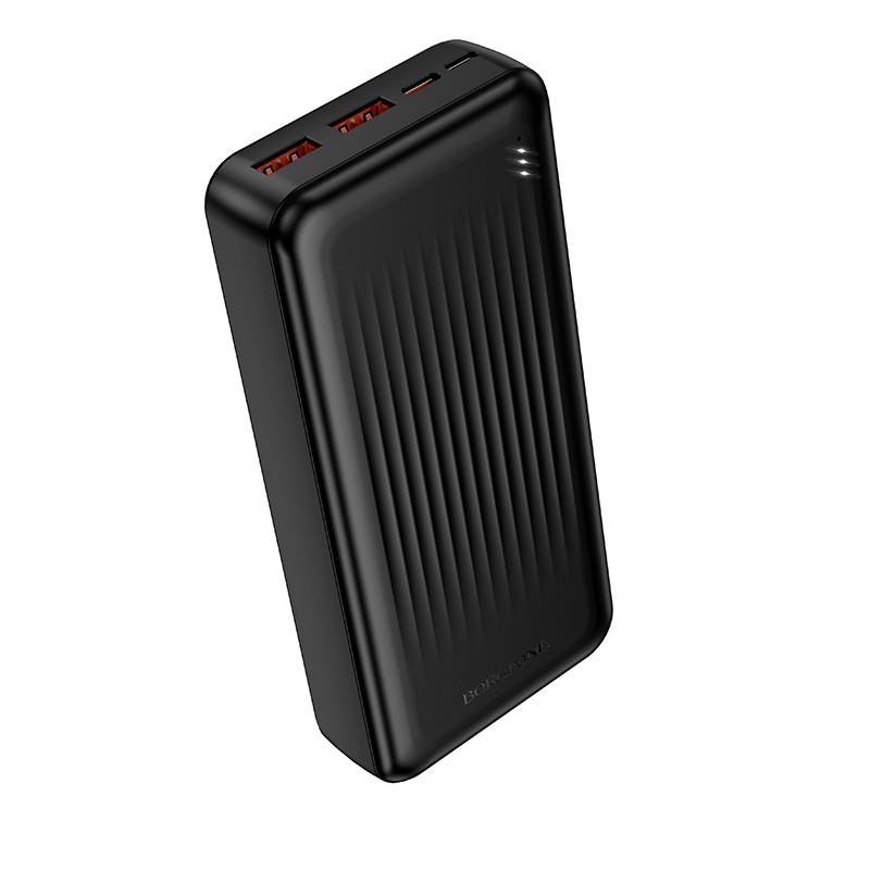 Borofone išorinė baterija 20000mAh BJ80A Clever – 2xUSB + Type C – QC 3.0 22,5W + PD 20W, juoda