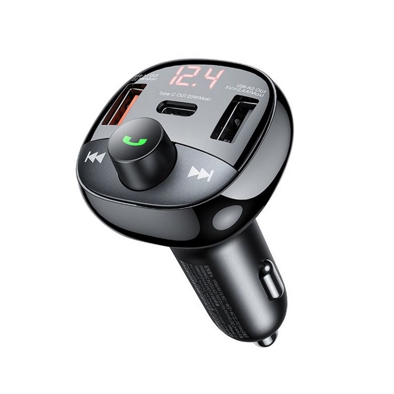 FM modulator Remax RCC331 54.5W 2x USB-A / 1x USB-C black