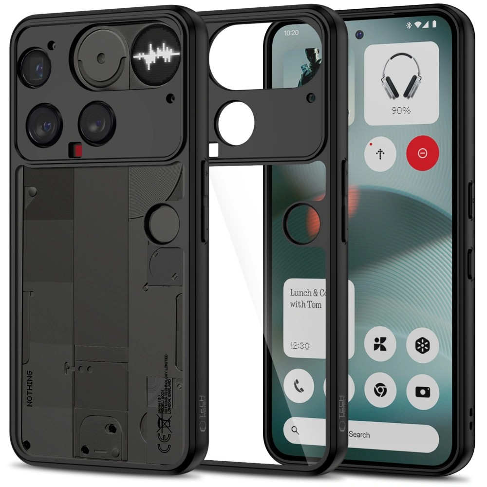 Tech-Protect MagMat Чехол для Nothing Phone 3 чёрный и прозрачный