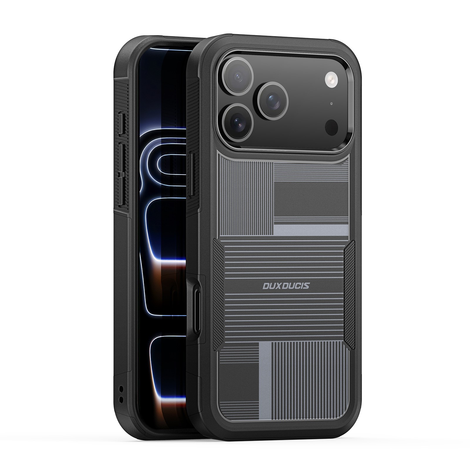 Dėklas Dux Ducis Shld Apple iPhone 17 Pro juodas (Umbra Pattern)