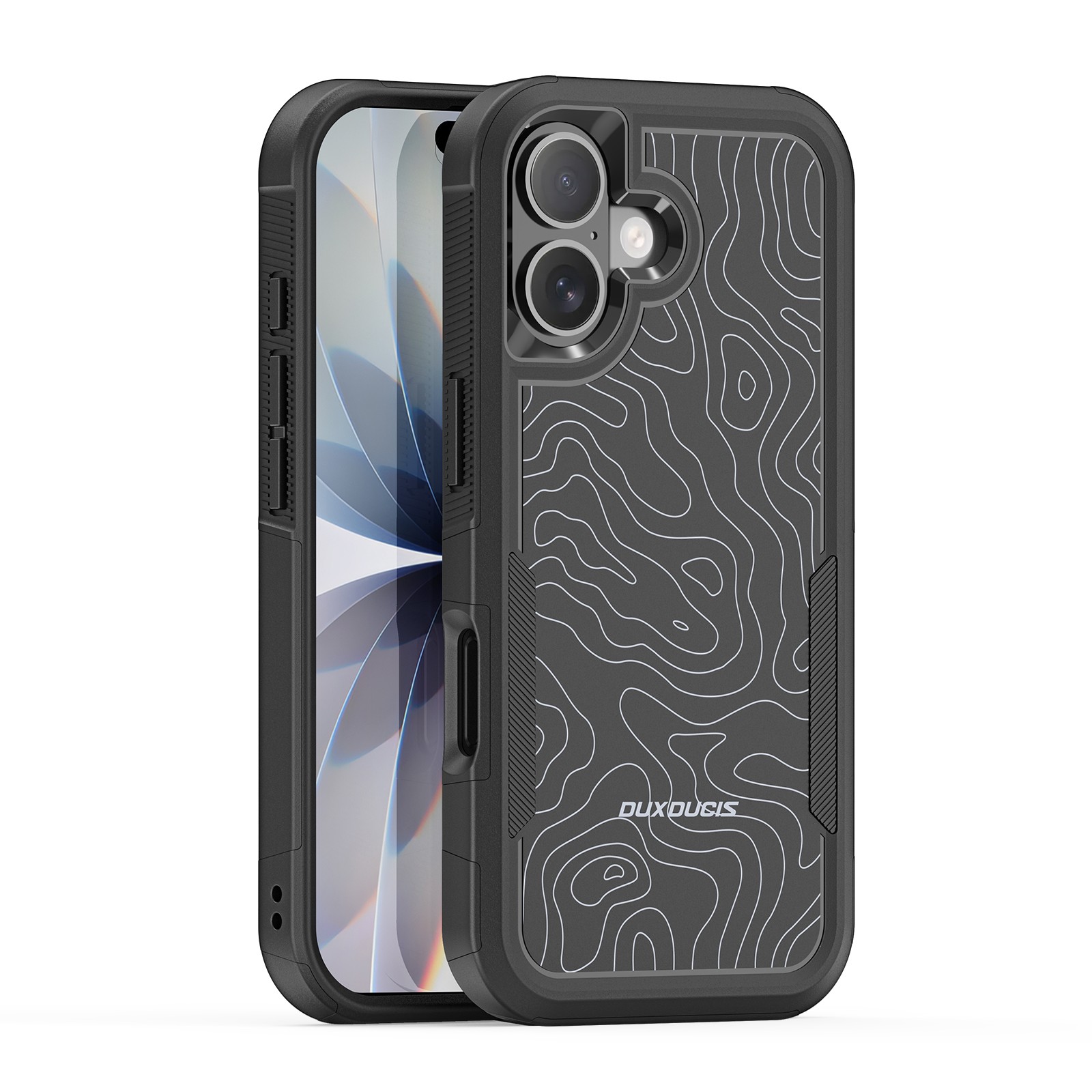 Чехол Dux Ducis Shld для Apple iPhone 17 чёрный узор контур