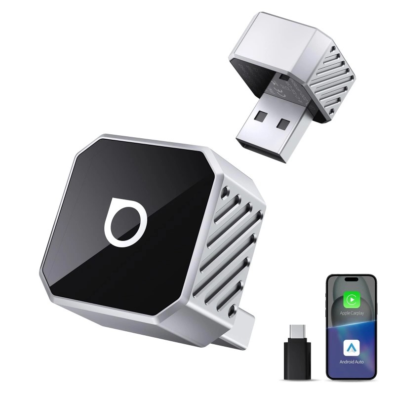 Belaidis CarPlay/Android Auto adapteris Ottocast Mini Cube sidabrinis CP88-T3