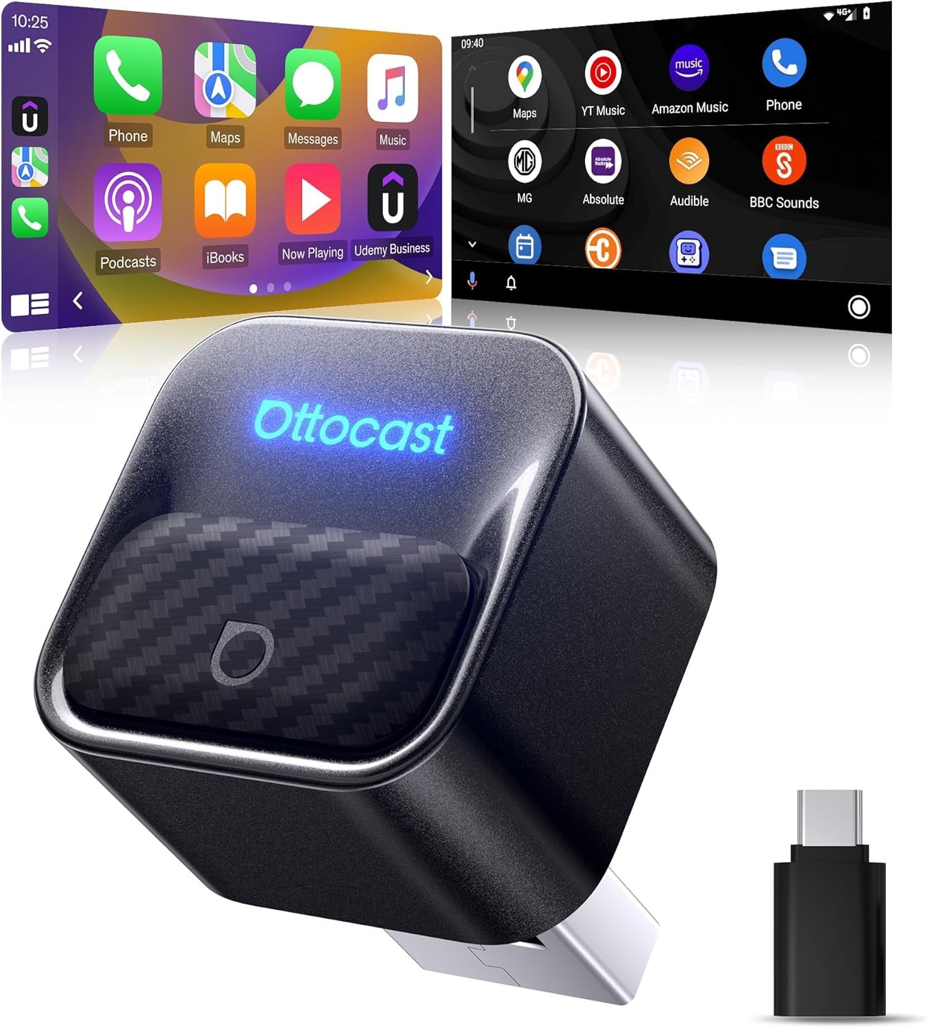 Belaidis CarPlay/Android Auto adapteris Ottocast Mini Core juodas