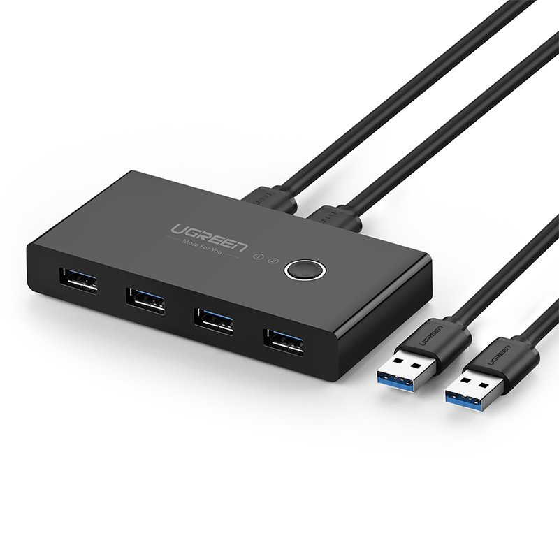 Ugreen Switch Box HUB 4x USB 3.2 Gen 1 USB Splitter for Two Computers black (US216 30768)