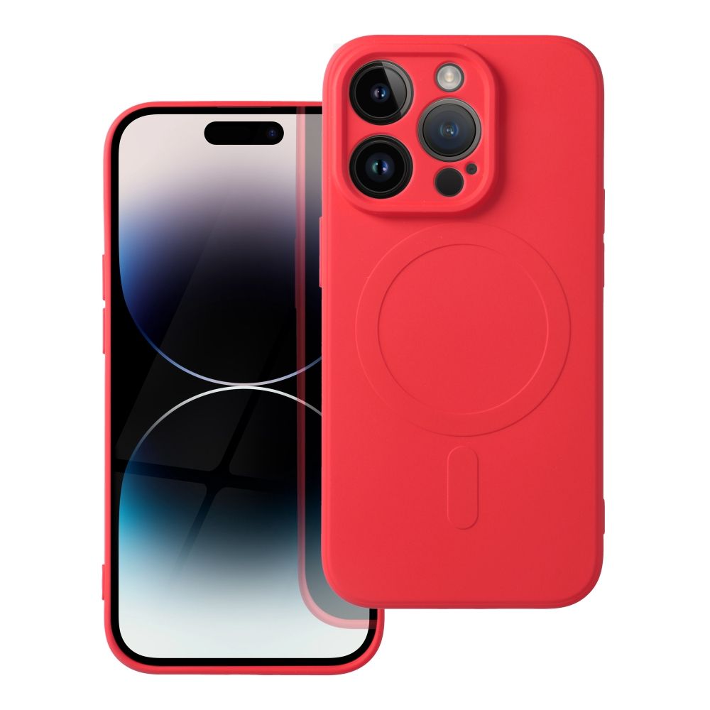 Чехол для iPhone 14 Pro силиконовый Mag Cover совместимый с MagSafe красный