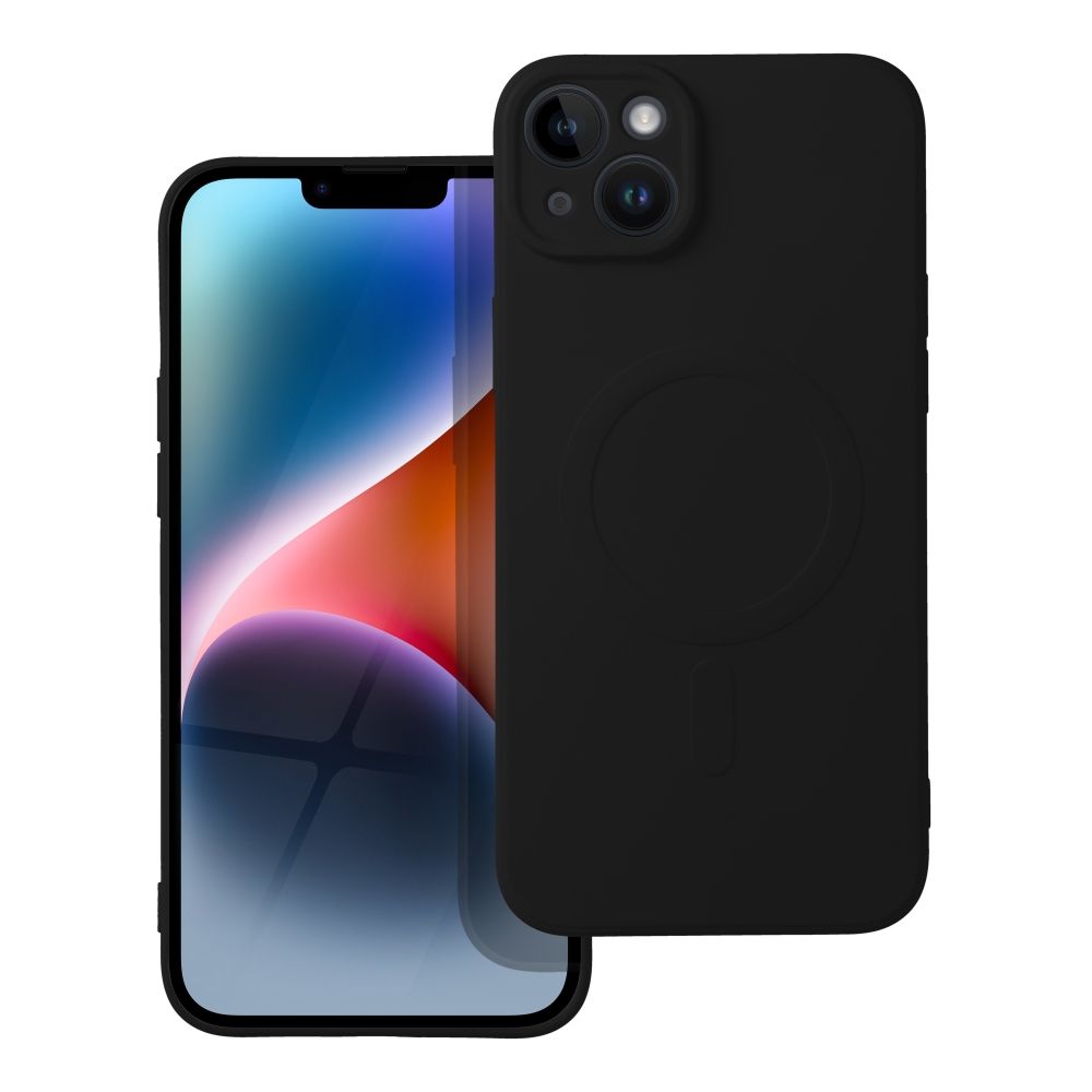 Чехол для iPhone 14 Plus силиконовый Mag Cover совместимый с MagSafe чёрный