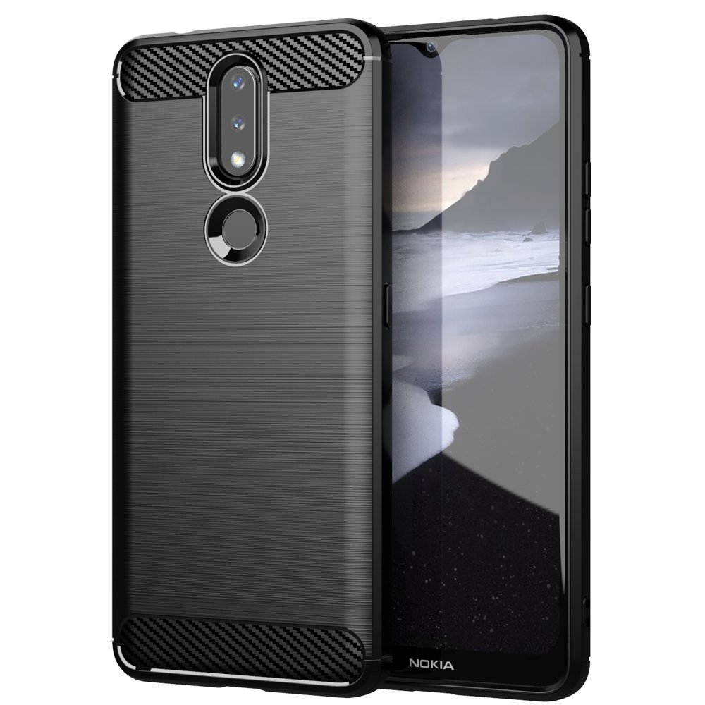 Anglies dėklas lankstus dangtelis TPU dėklas telefonui Nokia 2.4 juodas