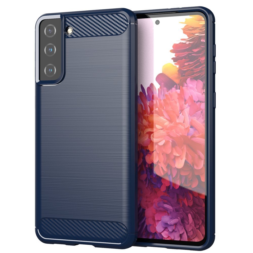 Anglies dėklas lankstus dangtelis TPU dėklas Samsung Galaxy S21+ 5G (S21 Plus 5G) mėlynas