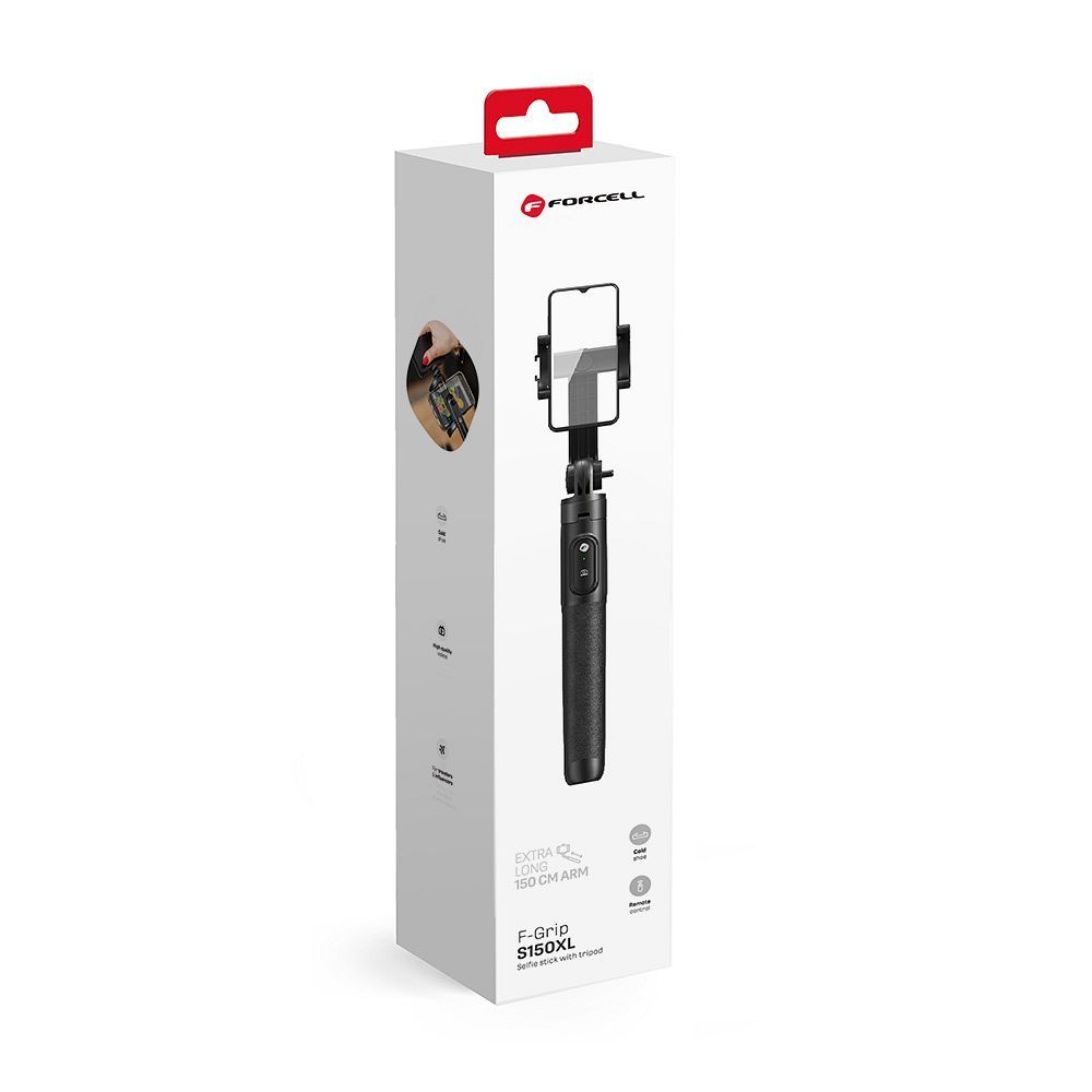 FORCELL F-GRIP S150XL селфи-палка с беспроводным пультом дистанционного управления и штативом чёрная