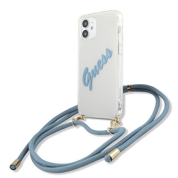Guess GUHCP12SCRTVSBL iPhone 12 mini 5.4" синий/синий жёсткий чехол Script Vintage