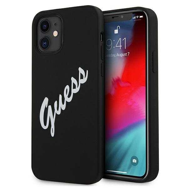 Guess GUHCP12SLSVSBW iPhone 12 mini 5.4" чёрно-белый жёсткий чехол Silicone Vintage