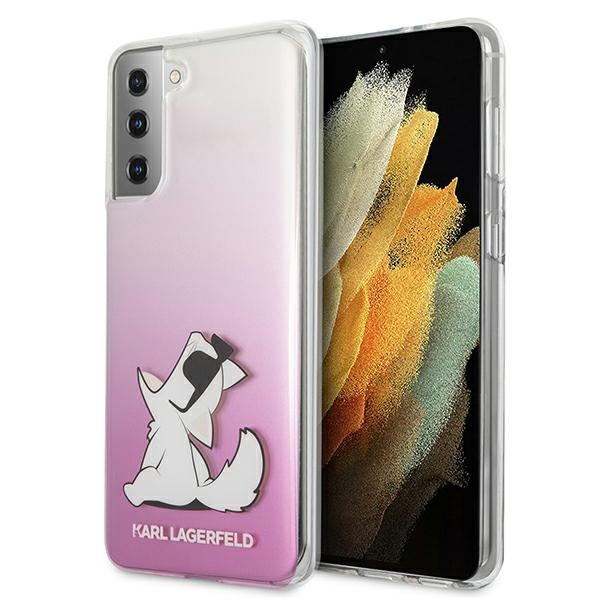 Karl Lagerfeld Choupette Fun dėklas Samsung Galaxy S21+ - Rožinis