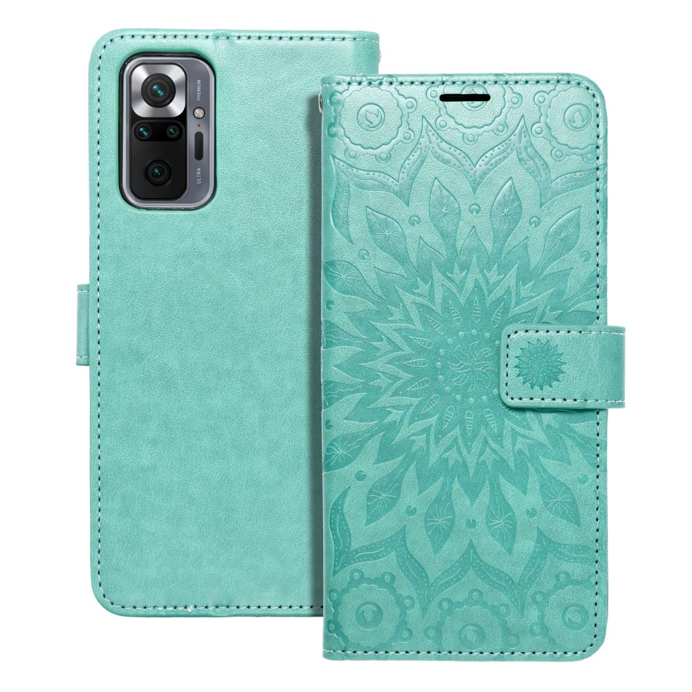 MEZZO knygos tipo dėklas telefonui XIAOMI Redmi Note 10 Pro su mandala, žalias