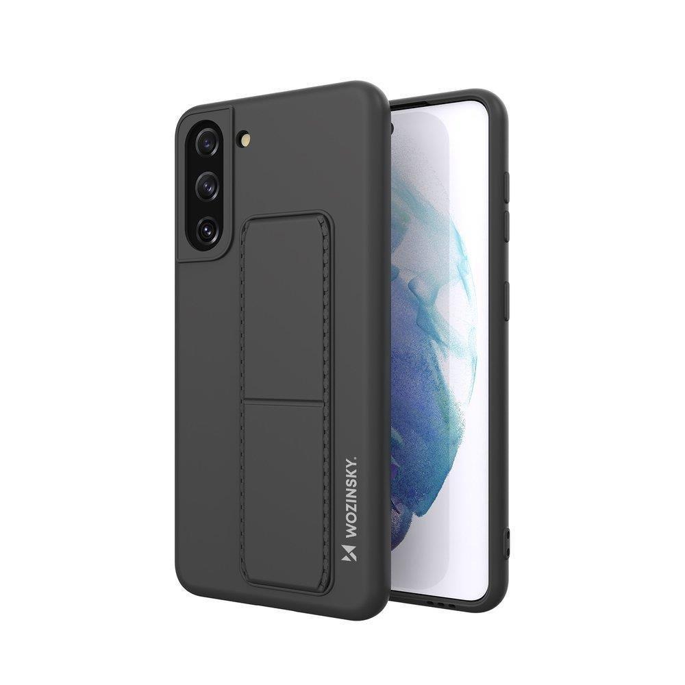Wozinsky Kickstand Case silikoninis dėklas su stovu Samsung Galaxy S21+ 5G juodas