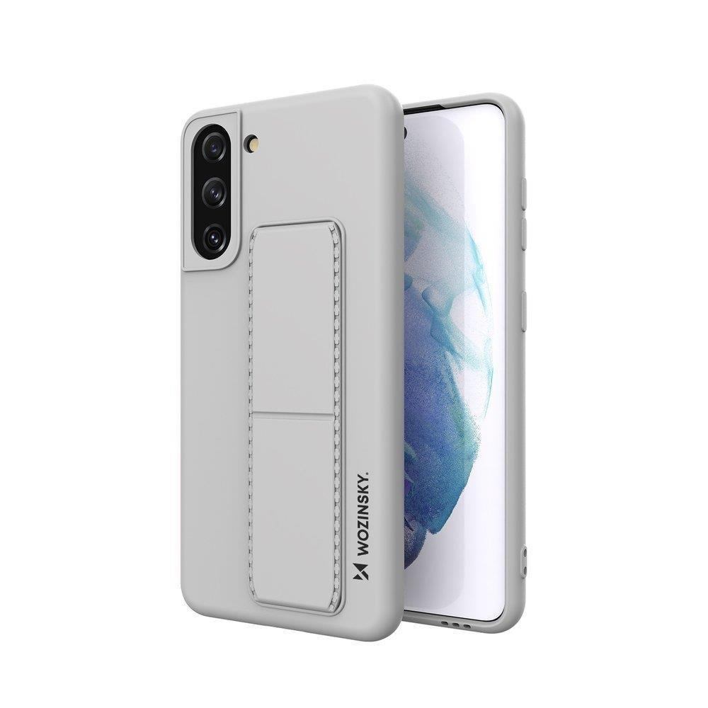 Wozinsky Kickstand Case silikoninis dėklas su stovu Samsung Galaxy S21+ 5G pilkas