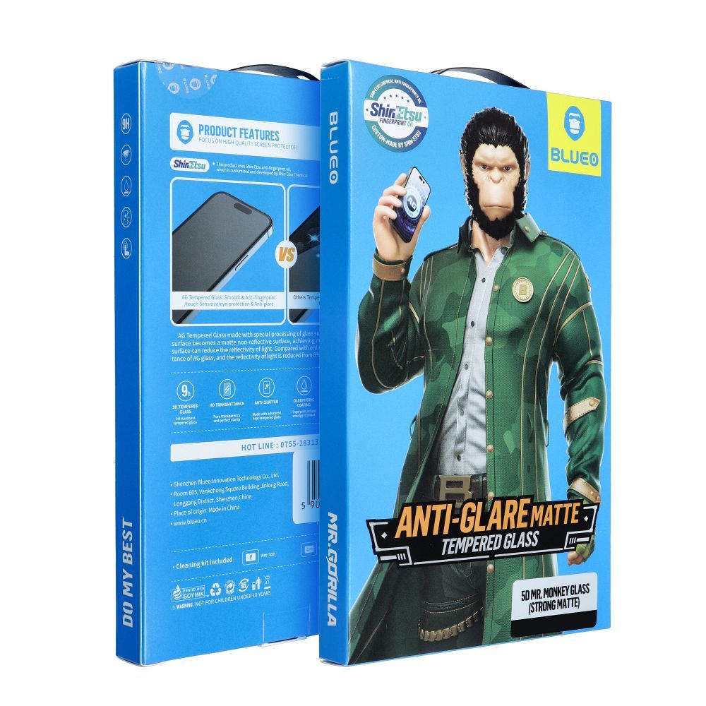 Защитное стекло 5D Mr. Monkey Glass (Strong Matte) Apple iPhone 17 Pro Max черный