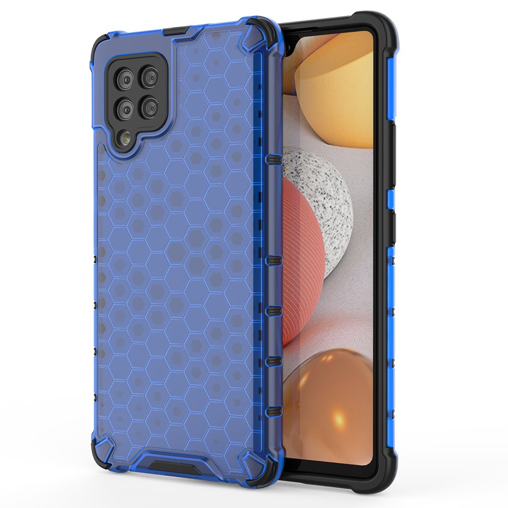 Honeycomb dėklas šarvuotas su TPU buferiu Samsung Galaxy A42 5G mėlynas