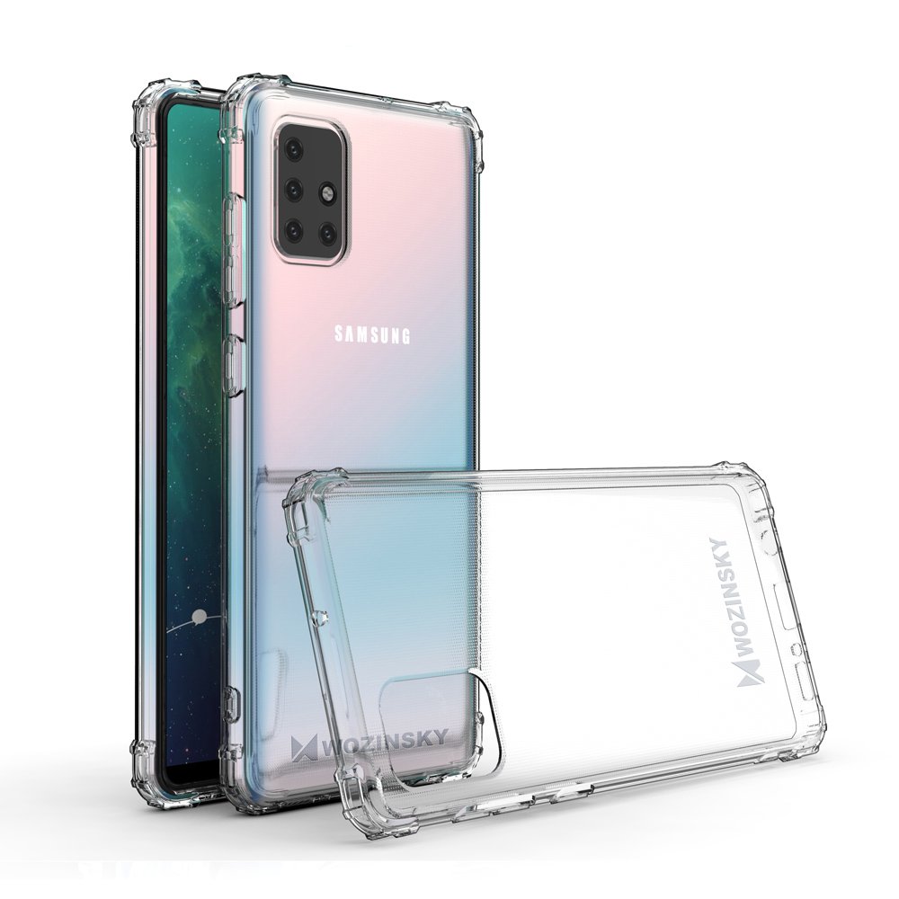 Dėklas telefonui Wozinsky – atsparus smūgiams, patvarus su militarinės klasės apsauga, skirtas Samsung Galaxy A72 4G, skaidrus