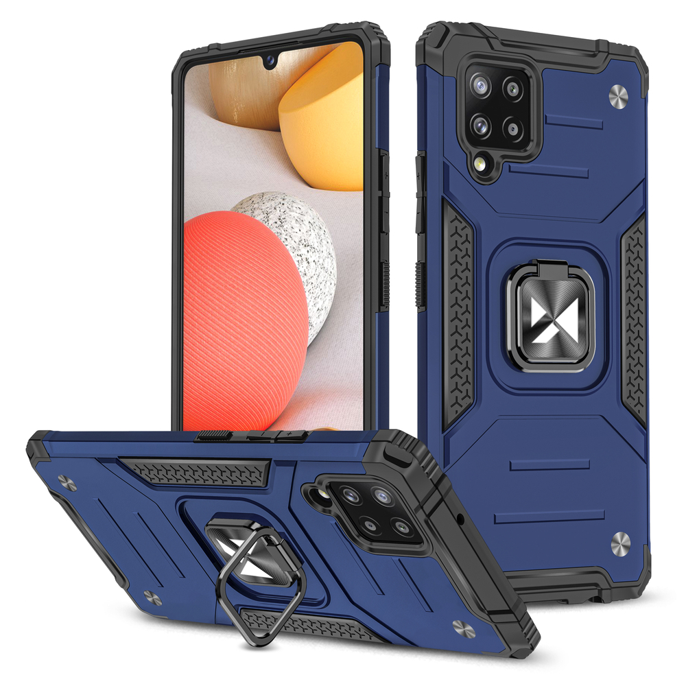 Wozinsky Ring Armor dėklas su stovu tvirtas apsauginis dangtelis Samsung Galaxy A42 5G mėlynas