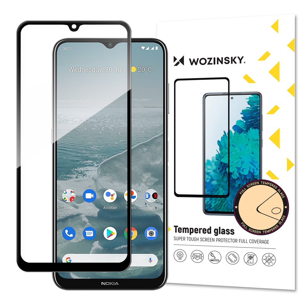 Wozinsky сверхпрочное Full Glue закалённое стекло на весь экран с рамкой Case Friendly для Nokia G20 чёрный