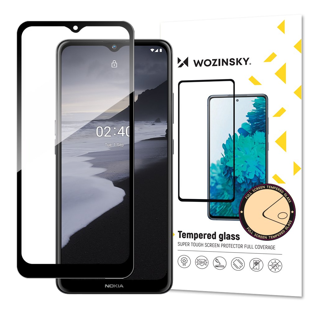 Wozinsky Tempered Glass Full Glue Super Tough защитная плёнка Full Coverage с рамкой Case Friendly для Nokia 2.4 чёрный