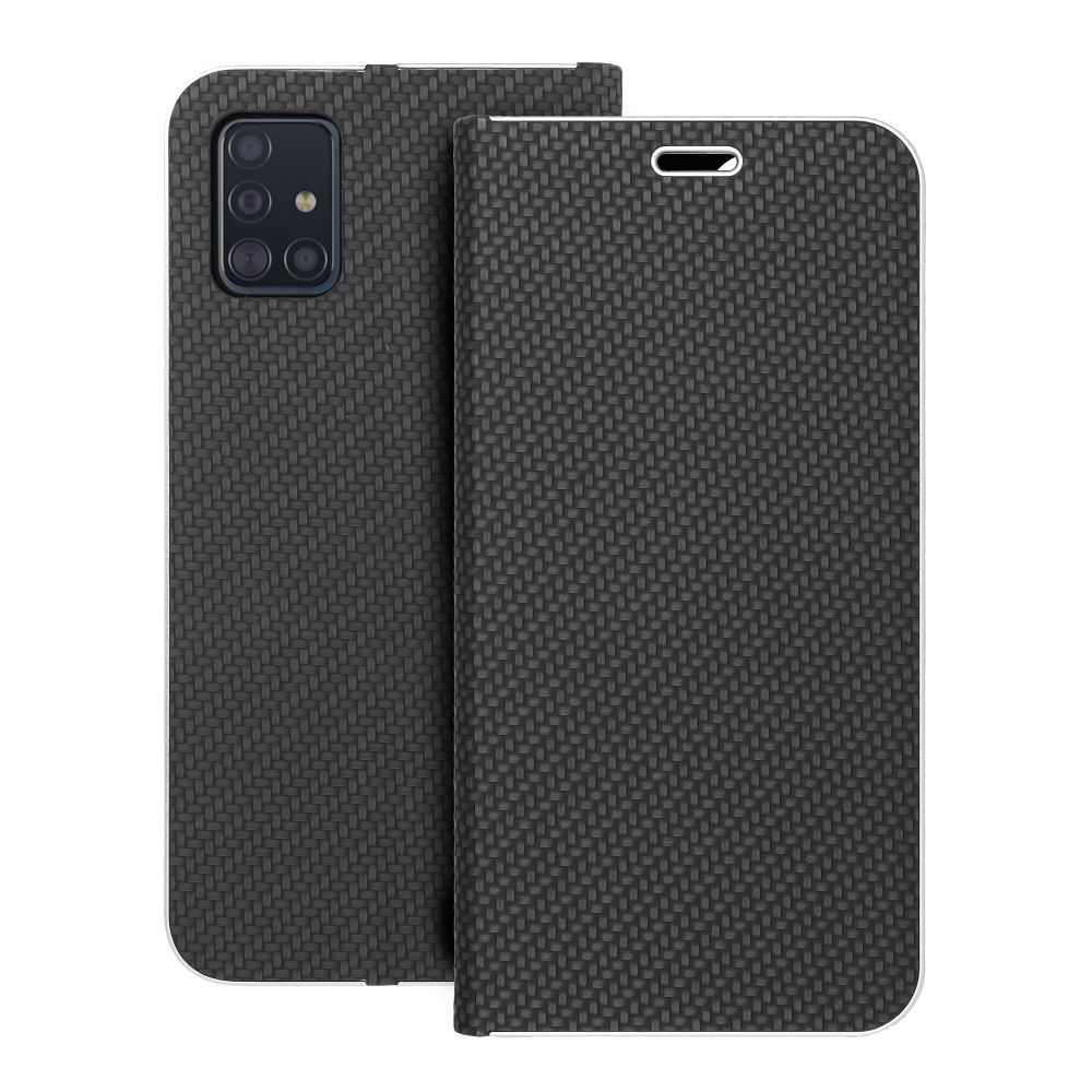 Dėklas telefonui LUNA Book Carbon SAMSUNG A51 juodas