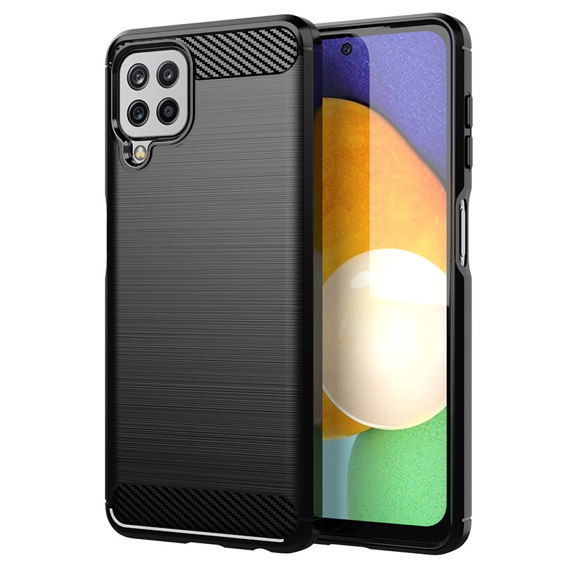Carbon Case гибкий TPU чехол для Samsung Galaxy A22 4G чёрный