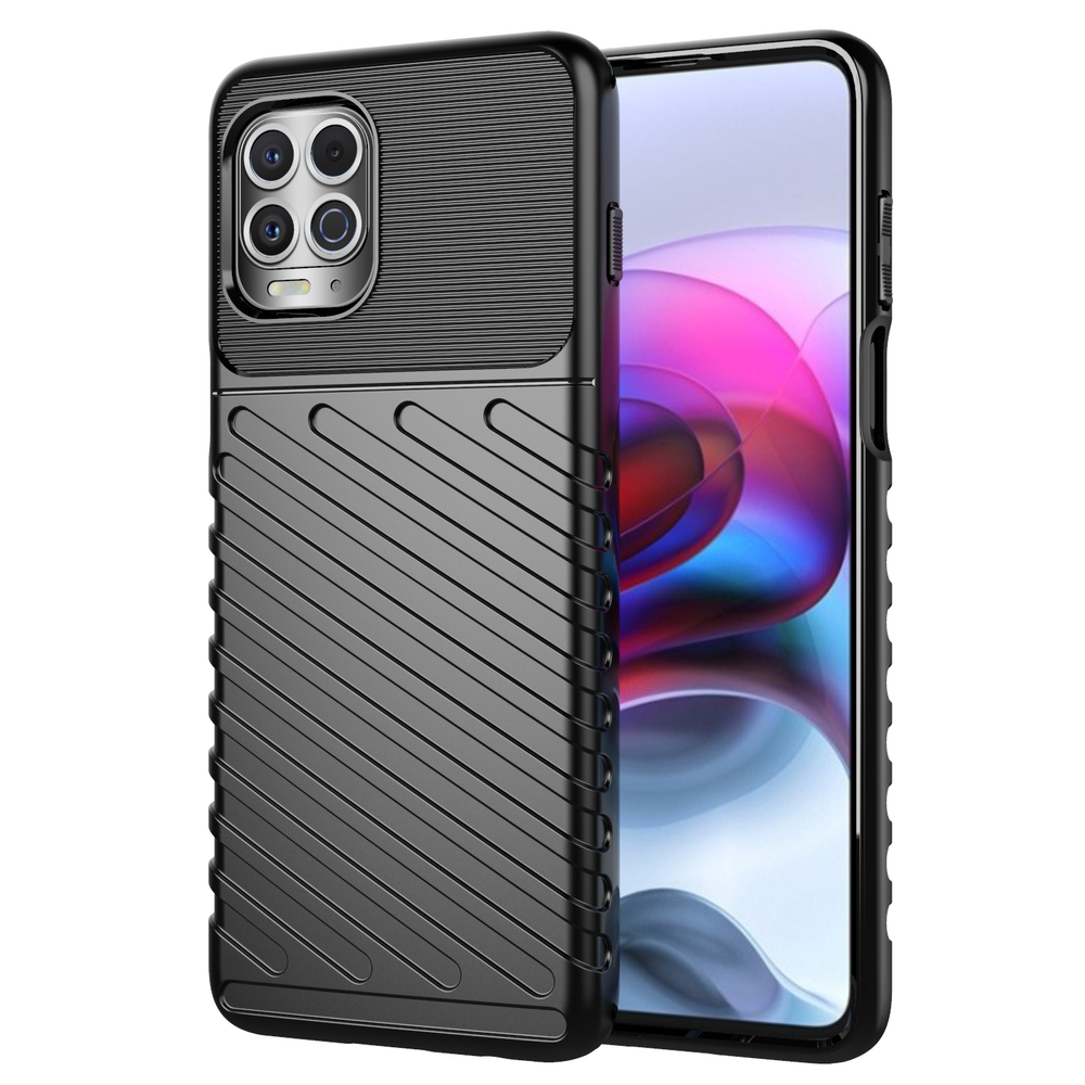 Thunder dėklas lankstus tvirtas apsauginis dangtelis TPU dėklas Motorola Moto G100 / Edge S juodas