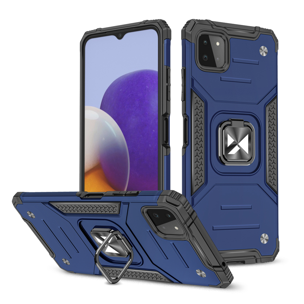Wozinsky Žiedinis apsauginis dėklas su stovu tvirtas mėlynas Samsung Galaxy A22 4G