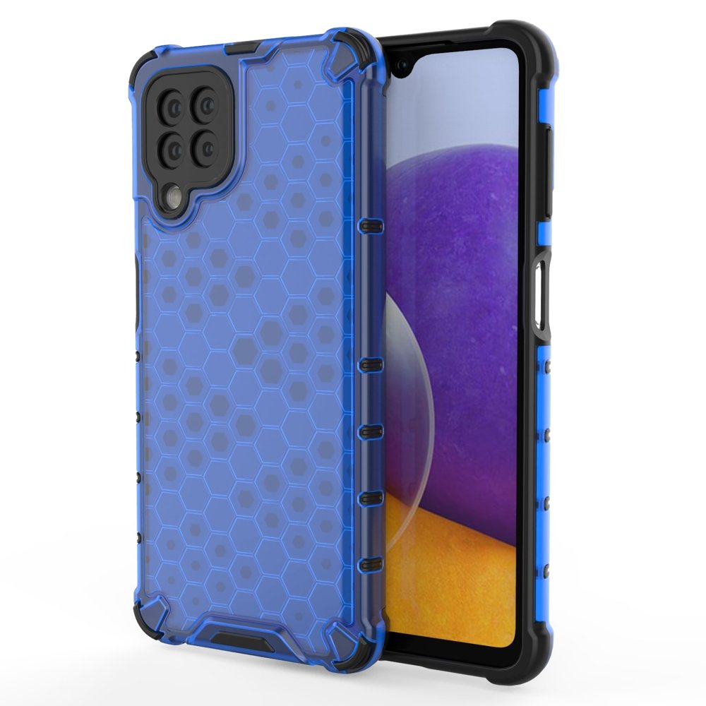 Honeycomb dėklas apsauginis su TPU buferiu Samsung Galaxy A22 4G mėlynas