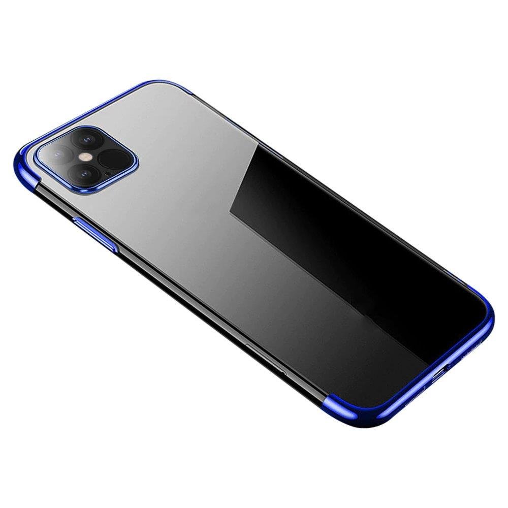 Clear Color Case Gel TPU elektroplokštės rėmo dangtelis Samsung Galaxy A22 4G mėlynas