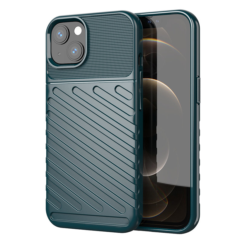 Thunder Case гибкий прочный защищённый TPU чехол для iPhone 13 mini зелёный