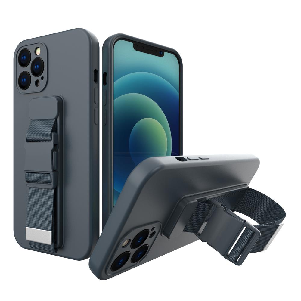 Rope чехол гелевый чехол с цепочкой-ремешком для сумки Xiaomi Redmi 9 тёмно-синий