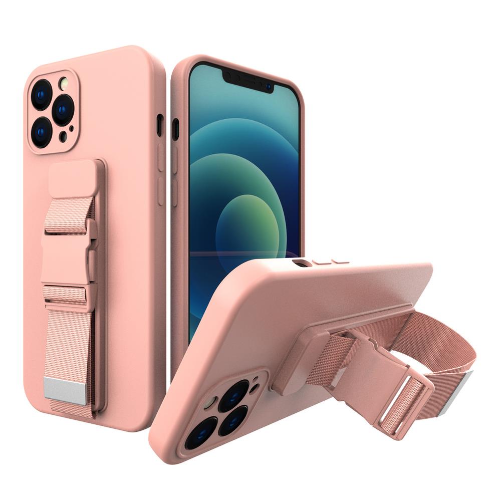Rope чехол гелевый чехол с цепочкой-ремешком для сумки Xiaomi Redmi 9 розовый