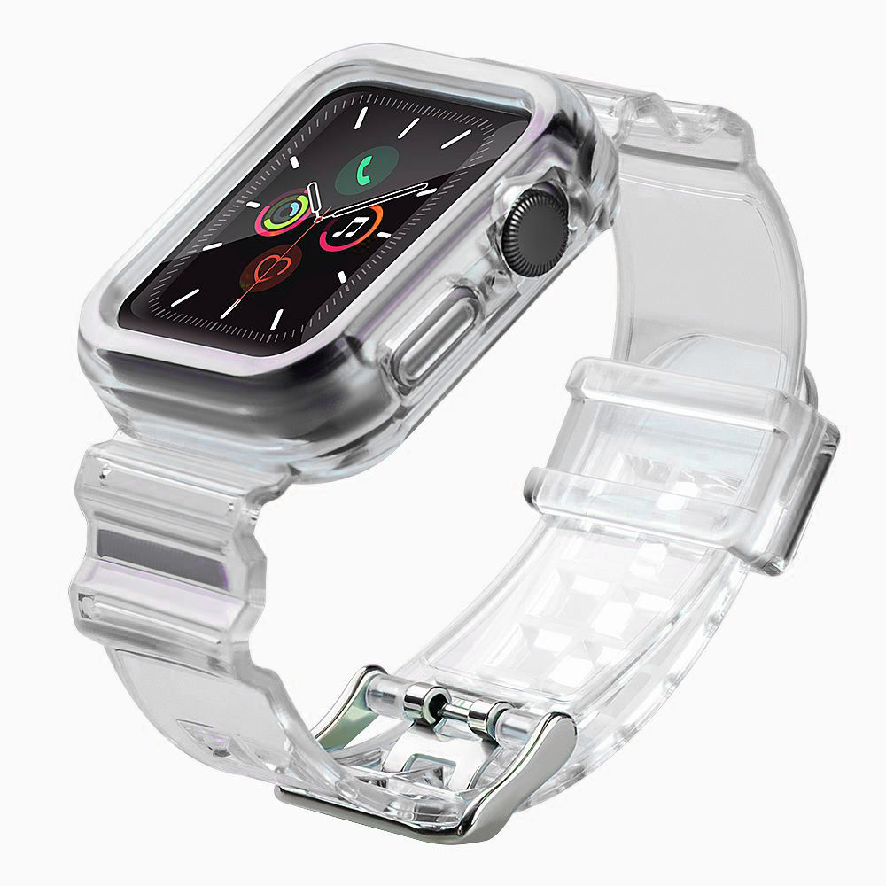 Silikoninė apyrankė dirželis dėklas dirželis šviesos rinkinys Apple Watch 38mm - juodas