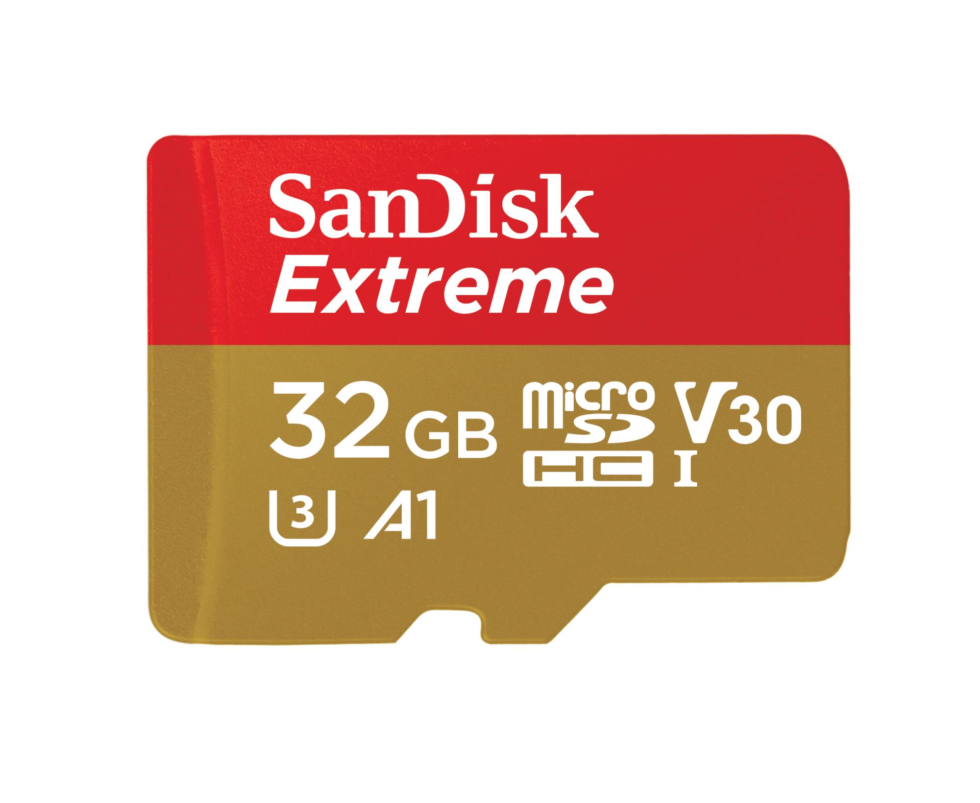 Memory card SanDisk Extreme microSDHC 32GB 100/60 MB/s V30 A1 U3 4K (SDSQXAF-032G-GN6MA)