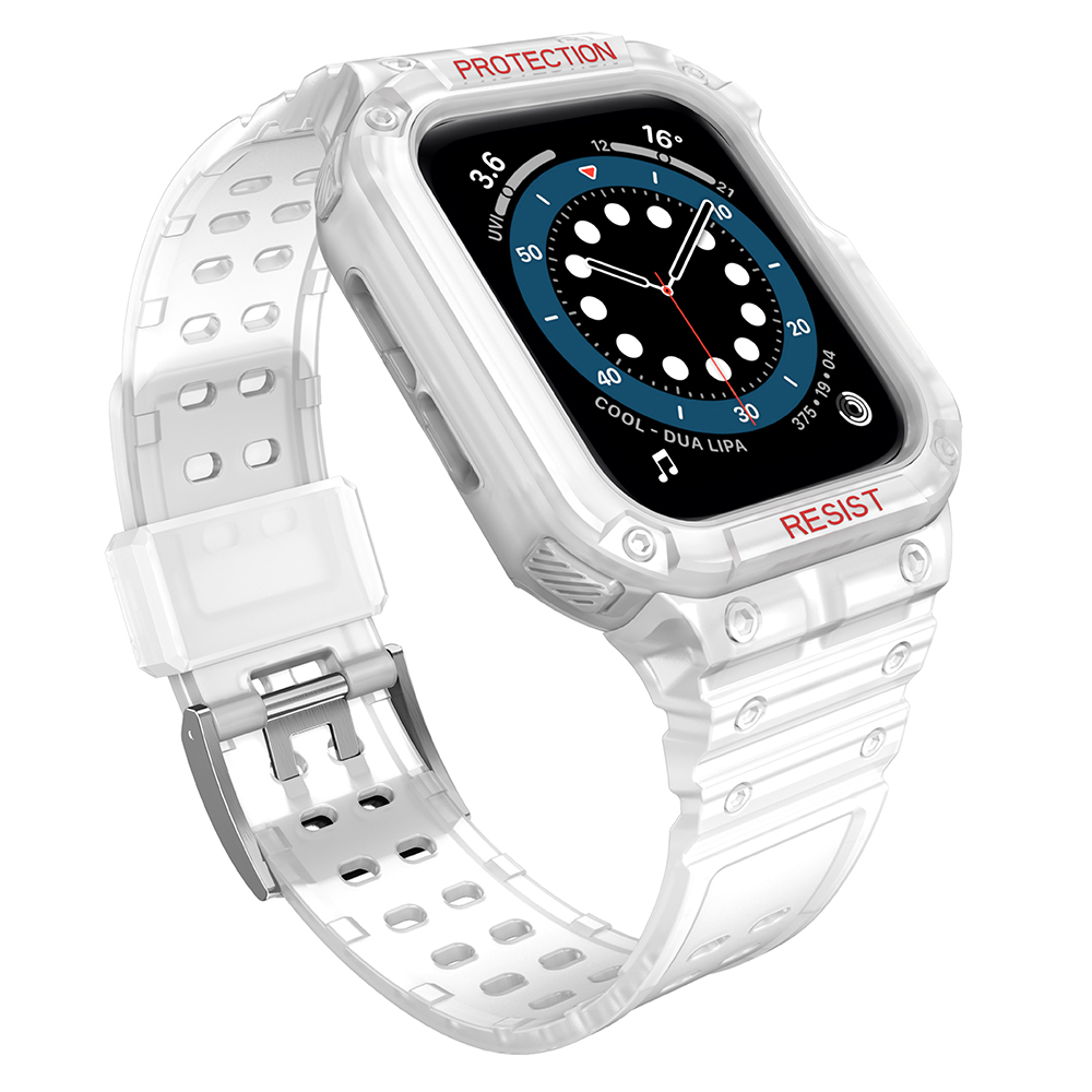Protect Strap Ремешок для Apple Watch 42/44/45mm с бронированным чехлом - прозрачный
