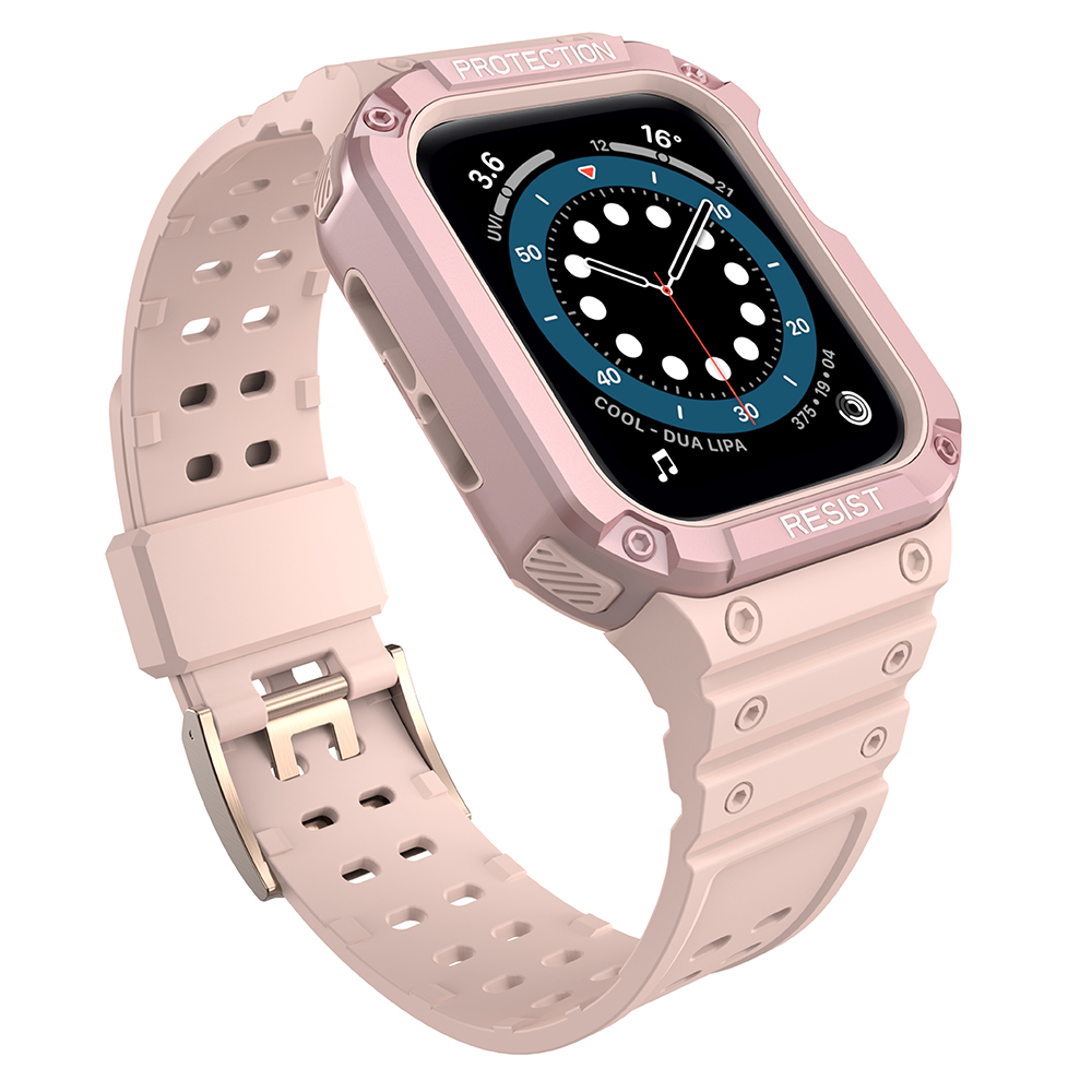 Protect Strap Ремешок для Apple Watch 42/44/45mm с бронированным чехлом - розовый