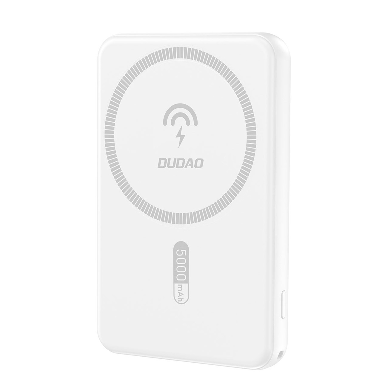 Dudao K14S USB-A / USB-C / su MagSafe suderinama belaidė išorinė baterija 20W 5000mAh - balta
