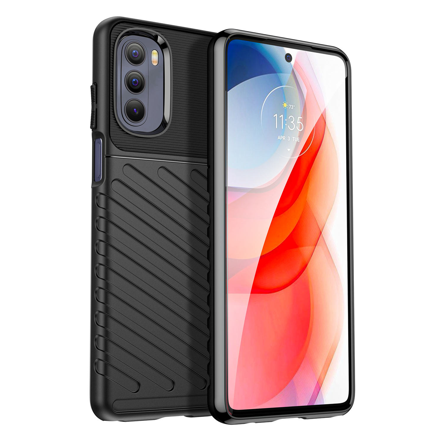 Thunder dėklas lankstus šarvuotas Motorola Moto G Stylus 2022 juodas