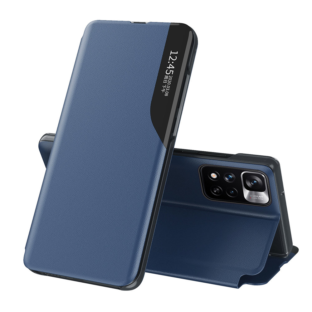Чехол-книжка Eco Leather View элегантный с функцией подставки Poco M4 Pro 5G синий