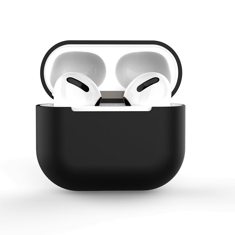 Чехол для AirPods 2 / AirPods 1 силиконовый мягкий для наушников чёрный (Case C)