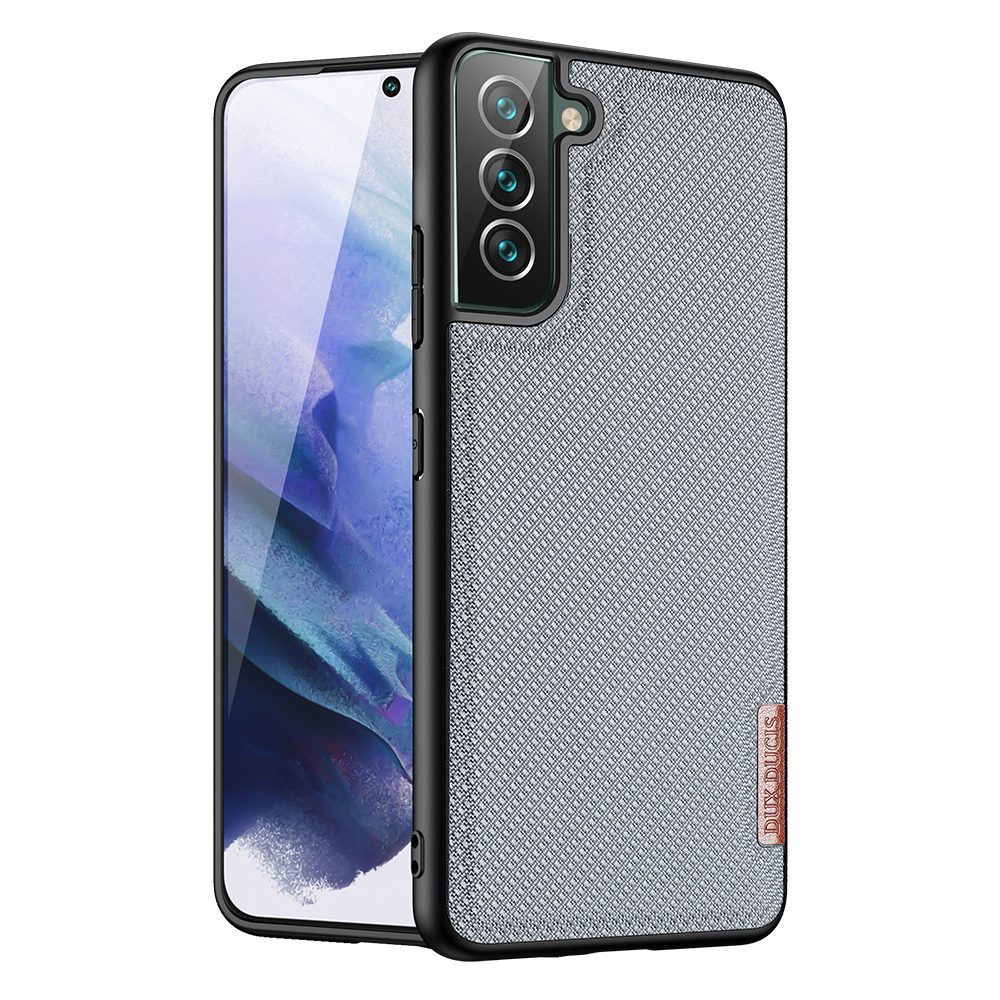 Dux Ducis Fino dėklas yra pagamintas iš nailono medžiagos Samsung Galaxy S22 + (S22 Plus) mėlynas