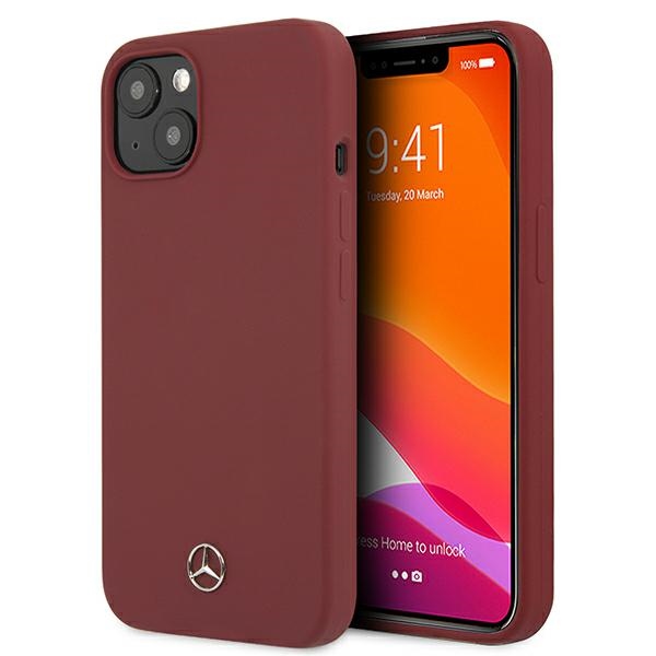 Mercedes Silikoninė Linija Dėklas iPhone 13 mini - Raudonas